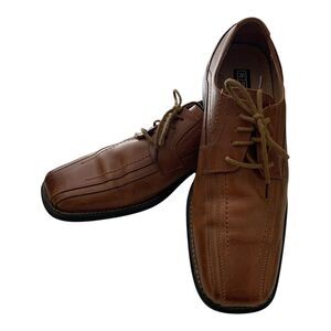 Stacy Adams Oxford Dress Shoes Adult 8.5 M Brown Leather Lace Up Men Square Toe